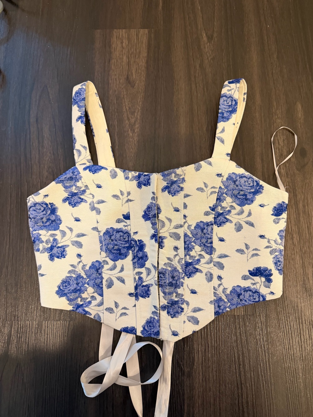 Windsor Blue Floral Cream Tote